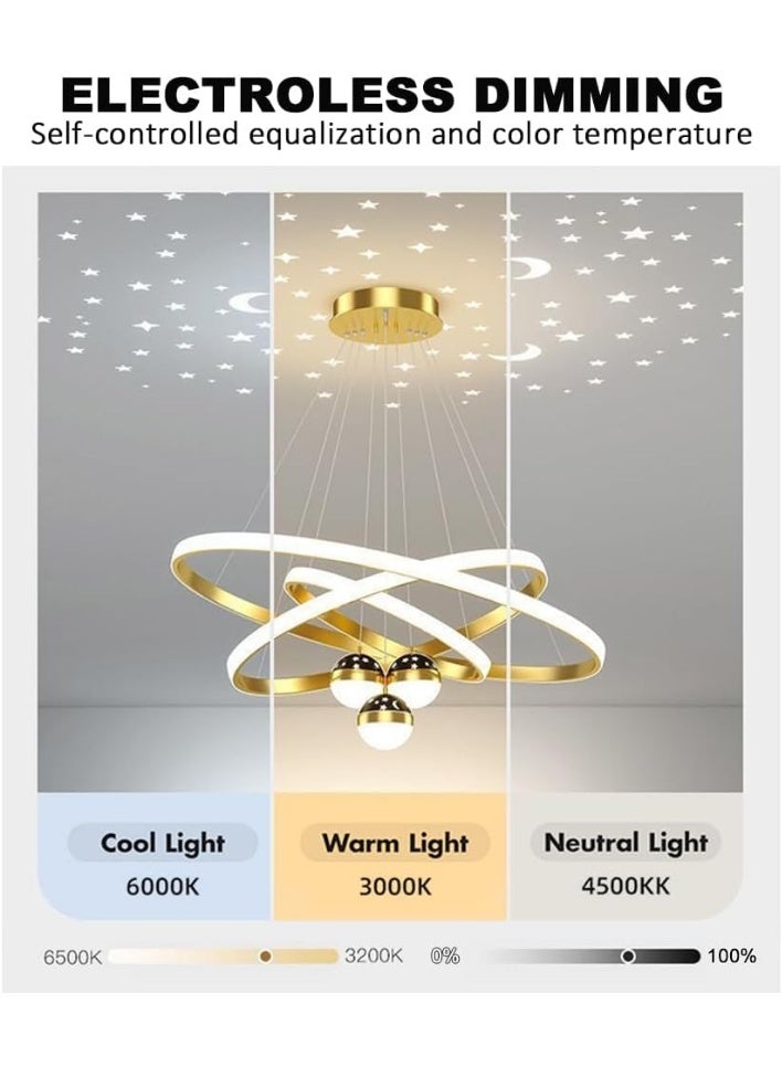 AFN Modern LED Chandelier Ceiling Light with 3 Globe Pendants, Contemporary Design for Living Room, Bedroom & Dining, Energy Efficient, Elegant Decorative Lighting Fixture - Image 3