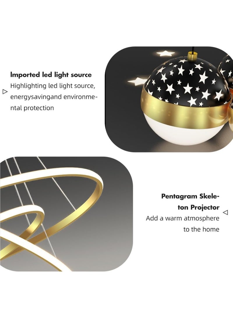 AFN Modern LED Chandelier Ceiling Light with 3 Globe Pendants, Contemporary Design for Living Room, Bedroom & Dining, Energy Efficient, Elegant Decorative Lighting Fixture - Image 5