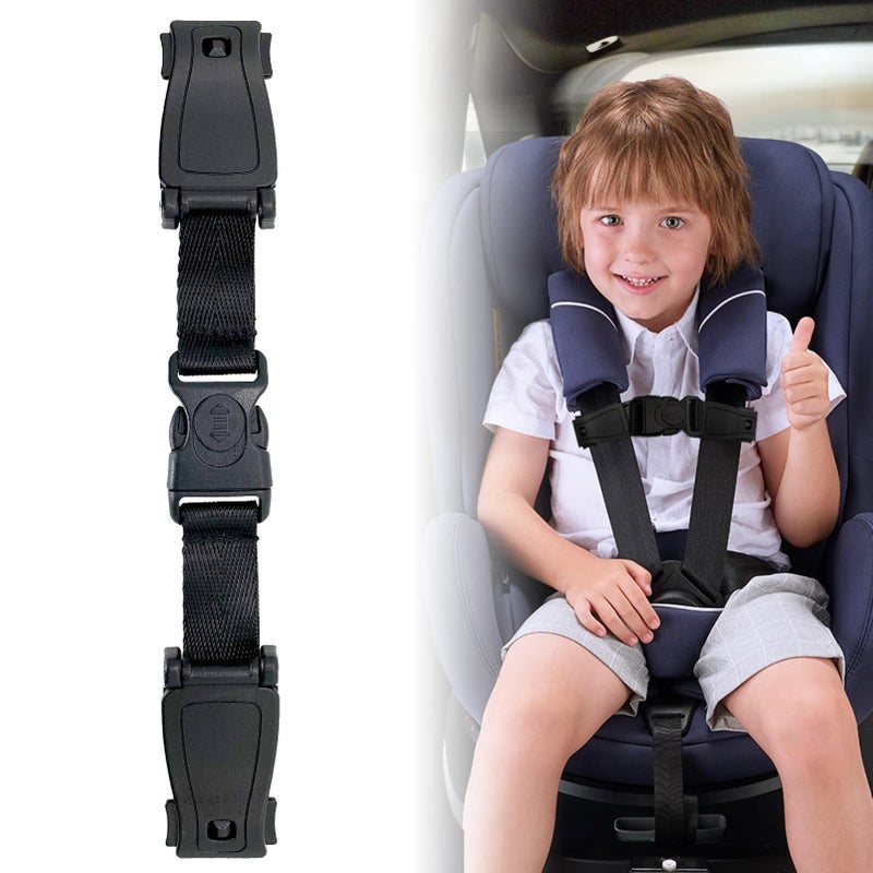 G Ganen G Ganen Universal Child Chest Harness Clip AntiSlip Baby Chest Clip Guard Compatible with Seats Strollers High Chairs schoolbags max for 15 inch Width Harness Black Set of 1