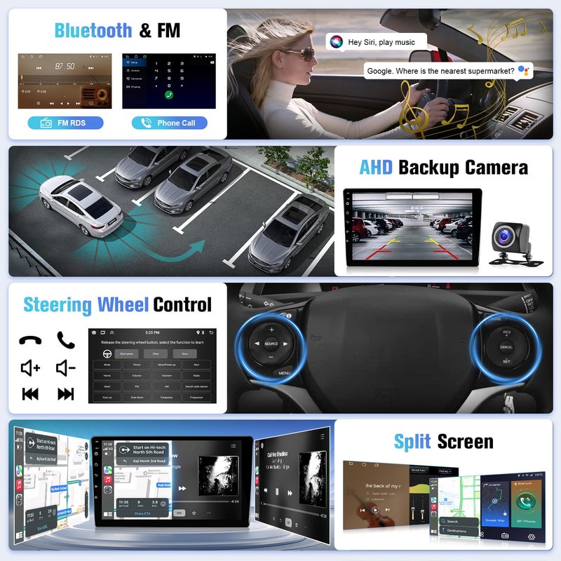 Naifay Android Car Radio for Ford Transit 2013 2014 2015 2016 2017 2018 2019 Stereo, 9inch IPS Touch Screen for Transit Car Stereo with Carplay Android Auto/FM/Bluetooth/GPS/WiFi/Camera/MIC - Image 5