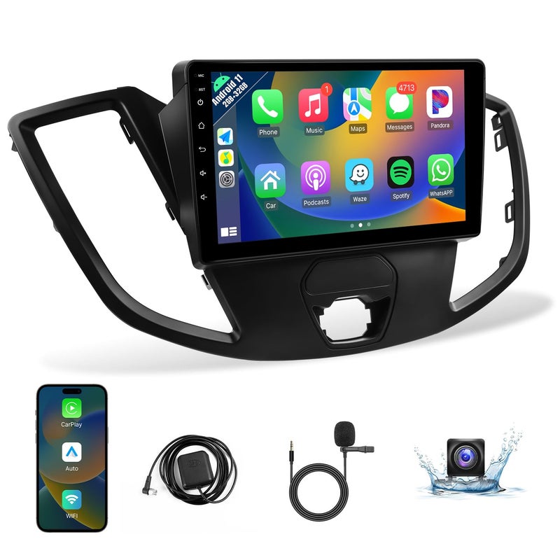 Naifay Android Car Radio for Ford Transit 2013 2014 2015 2016 2017 2018 2019 Stereo, 9inch IPS Touch Screen for Transit Car Stereo with Carplay Android Auto/FM/Bluetooth/GPS/WiFi/Camera/MIC - Image 1