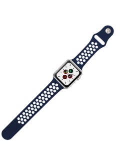 PROMASS Dot Pattern Replacement Band For Apple iWatch Series 5/4/3/2/1 38-40mm Midnight Blue/White  - Image 2