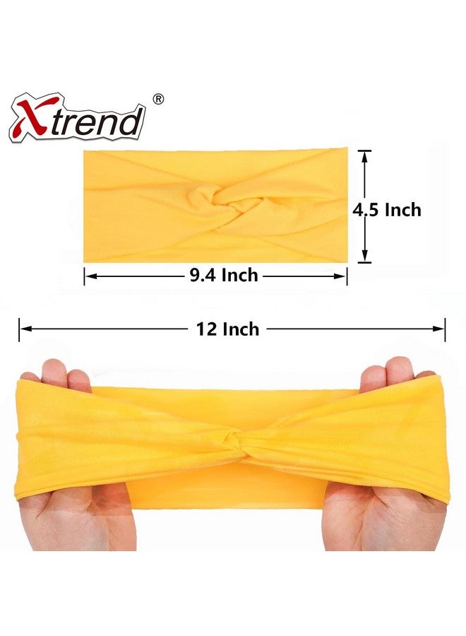 XTREND 6 Pcs Women's Headbands Twisted Cross Elastic Headbands Yoga Workout Headbands Non-Slip Sweat Soft Headbands Solid Color Simple Versatile Hair Accessory Headbands - Image 3