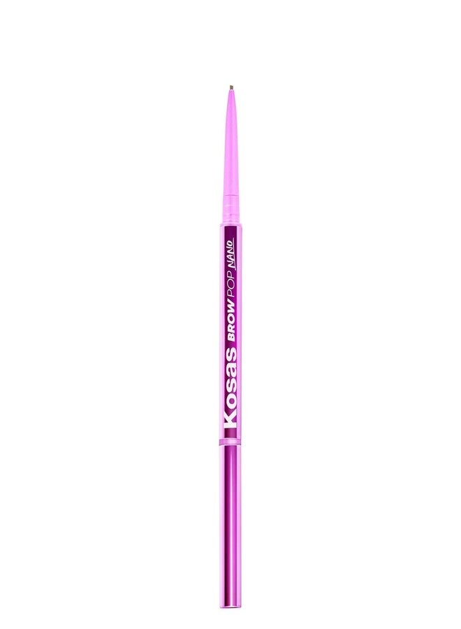 Kosas Brow Pop Nano Eyebrow Pencil – Ultra-Fine 1mm Micro Brow Pencil with Spoolie, Taupe - Image 1