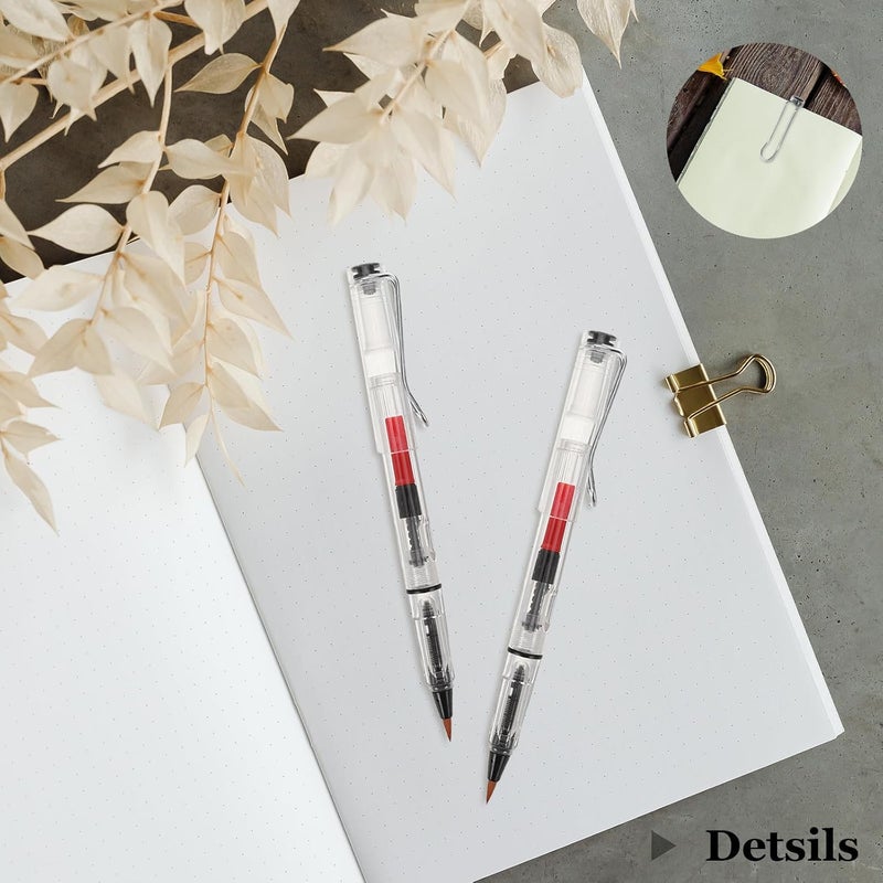 10pcs Refillable Water Brush Pen Soft Tip Chinese Japanese Calligraphy Ink Pens for Traditional Writing Sketching Painting Art Supplies - Image 3
