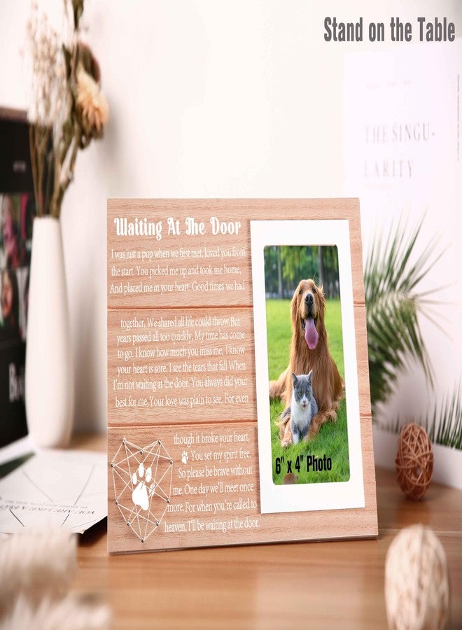 Sioial Pet Memorial Gift for Loss of Dog Pet Owner -Puppy Remembrance Gift-Puppy Sympathy Wooden Photo Frame Present-Picture Frame Present-Waiting At The Door Dog - Image 2