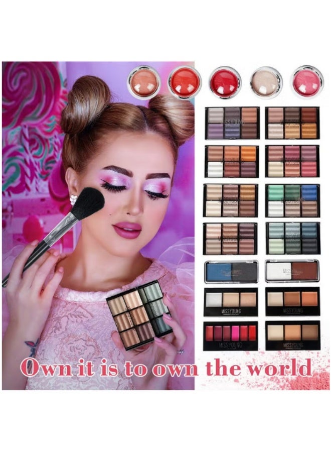 MISS YOUNG Professional Multi functional Makeup Kit 106pcs Makeup Tools Eyeshadow Lipstick - Image 3