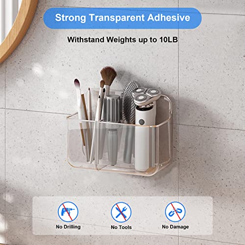 Diesisa Acrylic Wall Mount Organizer, Self Adhesive Organizer for Wall, Cabinet Door Organizer, No Drilling Hang Walls, with 2 Compartments, for Bathroom, Pantry, Kitchen, Utility Room - Image 5