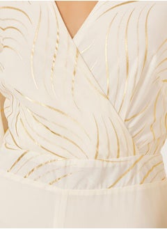 Styli Cream Foil Print Wide Leg Jumpsuit  - Image 4