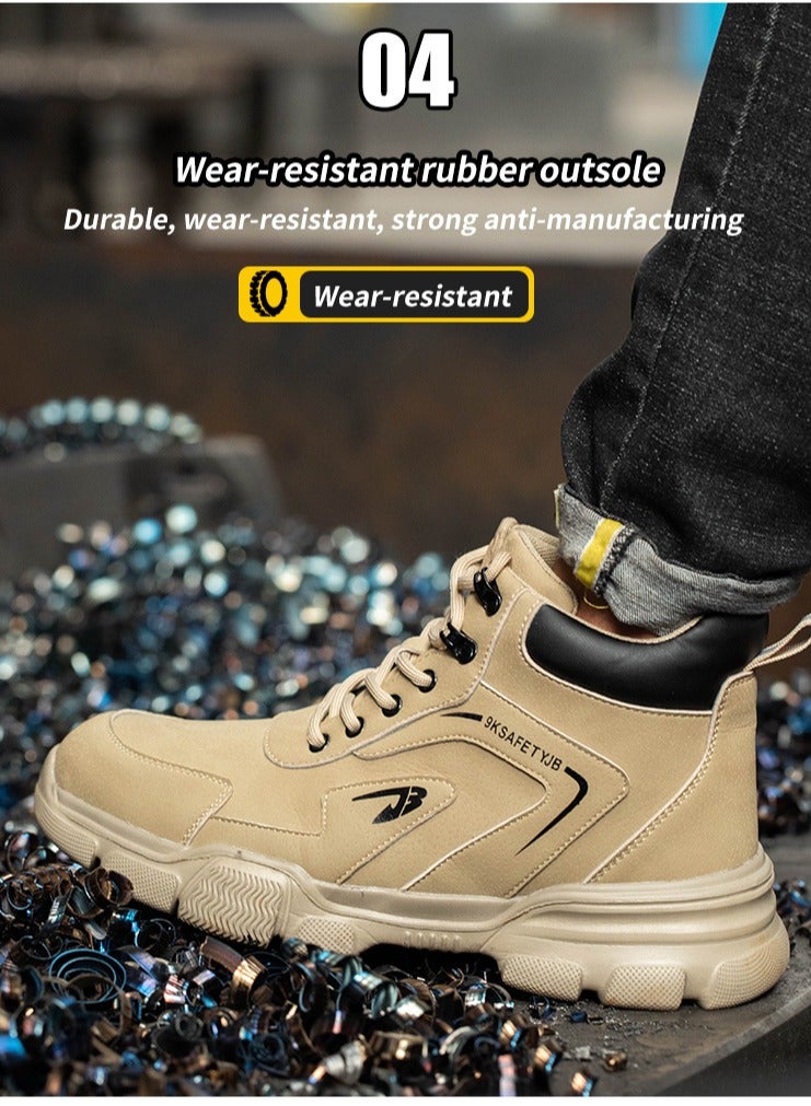 Waterproof Men's Work Boots Steel Toe Safety Shoes Non-Slip Lightweight Industrial Sneakers