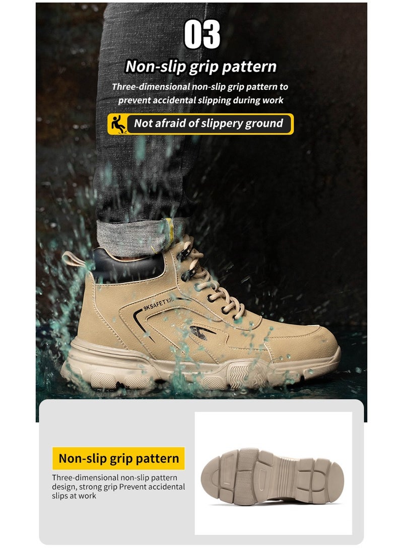 Waterproof Men's Work Boots Steel Toe Safety Shoes Non-Slip Lightweight Industrial Sneakers