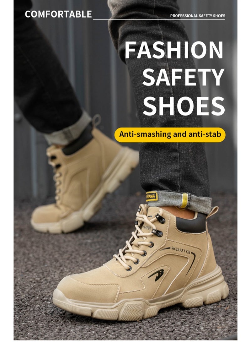 Waterproof Men's Work Boots Steel Toe Safety Shoes Non-Slip Lightweight Industrial Sneakers