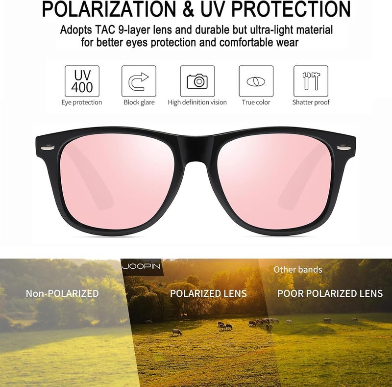 Joopin Square Sunglasses Men Women Polarized UV Protection Classic Trendy Lightweight Designer Sun Glasses for Driving Fishing Hiking Golf - Image 5