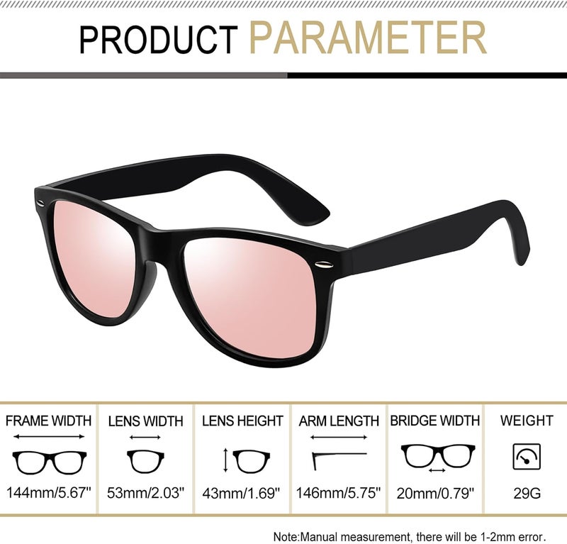 Joopin Square Sunglasses Men Women Polarized UV Protection Classic Trendy Lightweight Designer Sun Glasses for Driving Fishing Hiking Golf - Image 3
