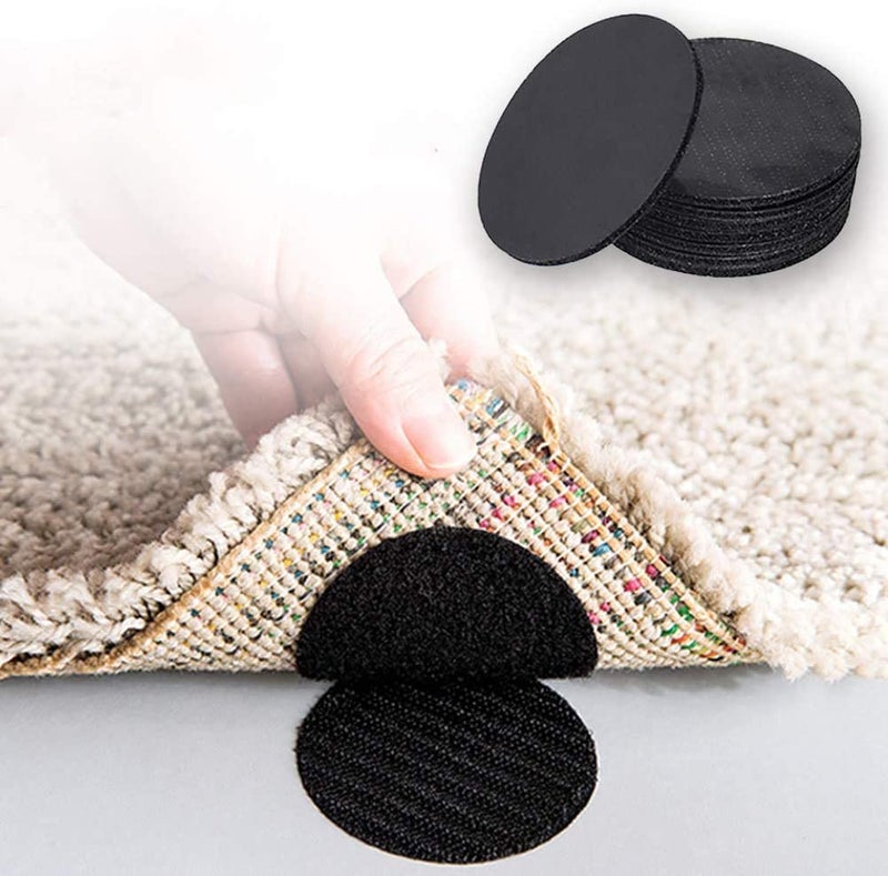 Prostuff.in Plastic 10Pcs Reusable Rug Grippers Sofa Cushion Fasteners, Washable Rug Pads Carpet Stickers, Fixed Rug Pads Non-Slip For Wooden And Hard Floors, Floor Mats, Tile Floors, Carpets (Round) - Image 1