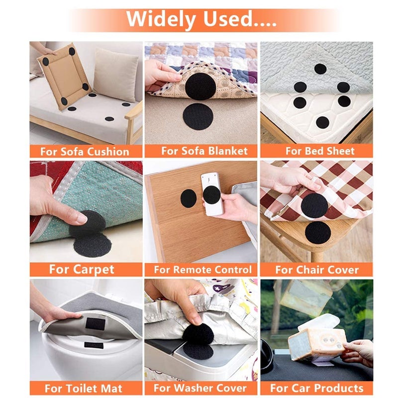 Prostuff.in Plastic 10Pcs Reusable Rug Grippers Sofa Cushion Fasteners, Washable Rug Pads Carpet Stickers, Fixed Rug Pads Non-Slip For Wooden And Hard Floors, Floor Mats, Tile Floors, Carpets (Round) - Image 2
