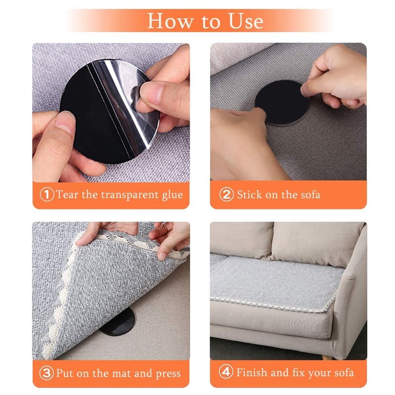 Prostuff.in Plastic 10Pcs Reusable Rug Grippers Sofa Cushion Fasteners, Washable Rug Pads Carpet Stickers, Fixed Rug Pads Non-Slip For Wooden And Hard Floors, Floor Mats, Tile Floors, Carpets (Round) - Image 4