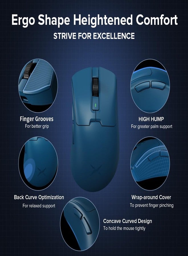 DELUX M900PRO Wireless Gaming Mouse, 8000Hz Polling Rate, Magnetic 4K RGB Charging Dock, 63g Lightweight Design, 2.4G Dual Mode Connection, PAW3395 Sensor with 26000DPI, 6 Programmable Buttons (Blue) - Image 2