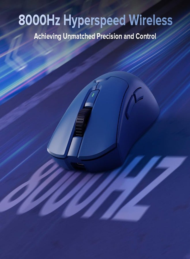 DELUX M900PRO Wireless Gaming Mouse, 8000Hz Polling Rate, Magnetic 4K RGB Charging Dock, 63g Lightweight Design, 2.4G Dual Mode Connection, PAW3395 Sensor with 26000DPI, 6 Programmable Buttons (Blue) - Image 4