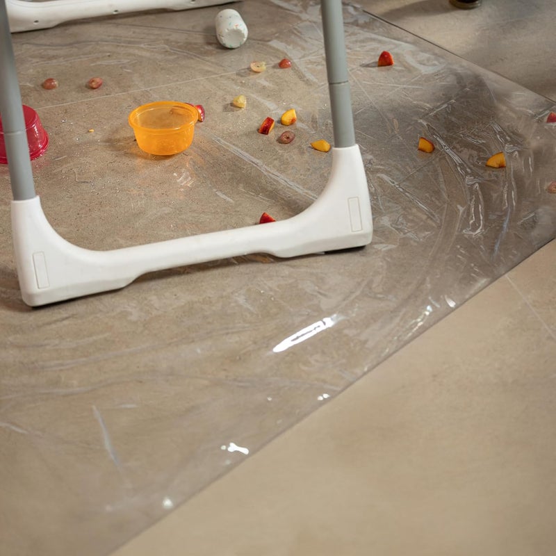 Nuby High Chair Square Floor Mat  Waterproof and Clear Floor Mat  Protects Floor from Spills and Messes  495 x 495 - Image 3