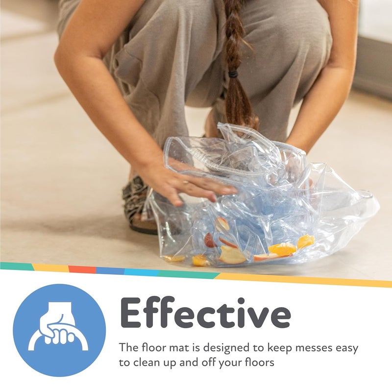 Nuby High Chair Square Floor Mat  Waterproof and Clear Floor Mat  Protects Floor from Spills and Messes  495 x 495 - Image 5