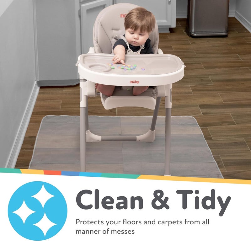 Nuby High Chair Square Floor Mat  Waterproof and Clear Floor Mat  Protects Floor from Spills and Messes  495 x 495 - Image 4