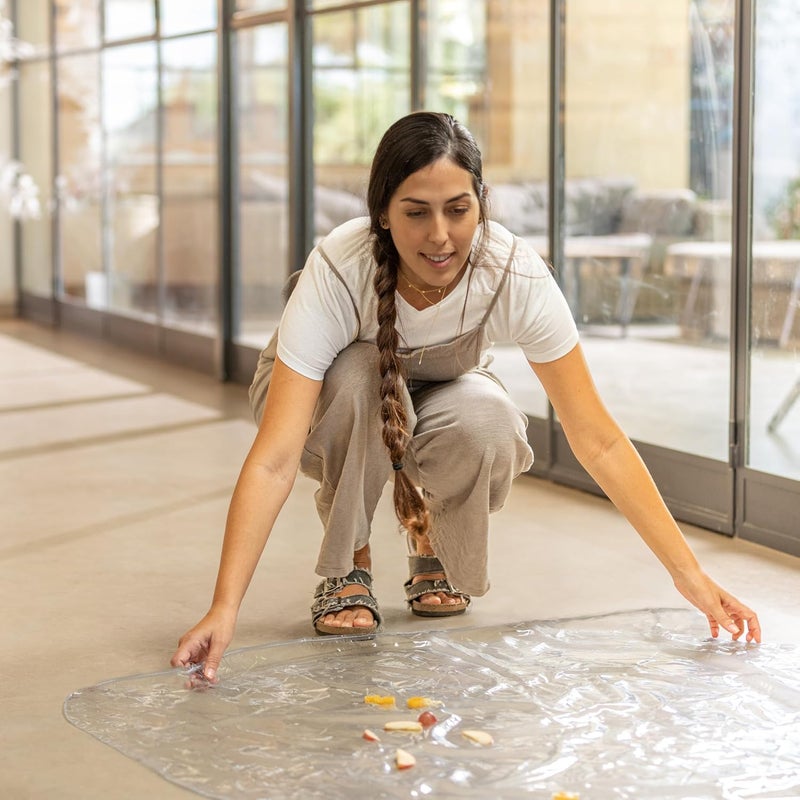 Nuby High Chair Square Floor Mat  Waterproof and Clear Floor Mat  Protects Floor from Spills and Messes  495 x 495 - Image 2