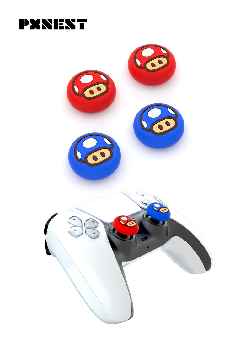 بيكسنست أغطية عصا تحكم سيليكون متوافقة مع وحدات تحكم Nintendo Switch Pro / Switch Pro 2 وSteam Deck وPS4 وPS5، أغطية مانعة للانزلاق لعصا التحكم لتحسين دقة التحكم - Image 1