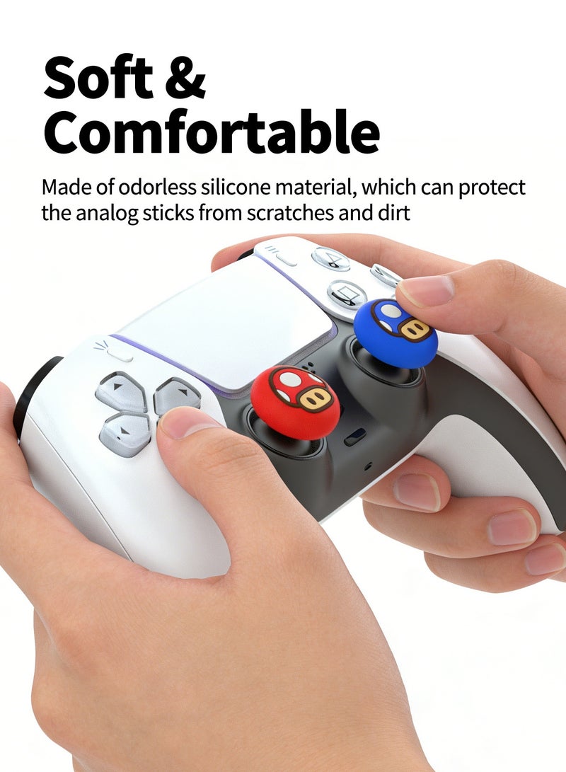 بيكسنست أغطية عصا تحكم سيليكون متوافقة مع وحدات تحكم Nintendo Switch Pro / Switch Pro 2 وSteam Deck وPS4 وPS5، أغطية مانعة للانزلاق لعصا التحكم لتحسين دقة التحكم - Image 4