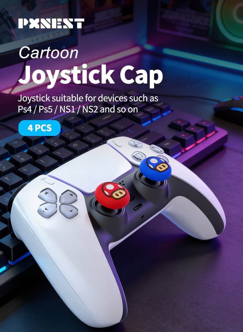 بيكسنست أغطية عصا تحكم سيليكون متوافقة مع وحدات تحكم Nintendo Switch Pro / Switch Pro 2 وSteam Deck وPS4 وPS5، أغطية مانعة للانزلاق لعصا التحكم لتحسين دقة التحكم - Image 2