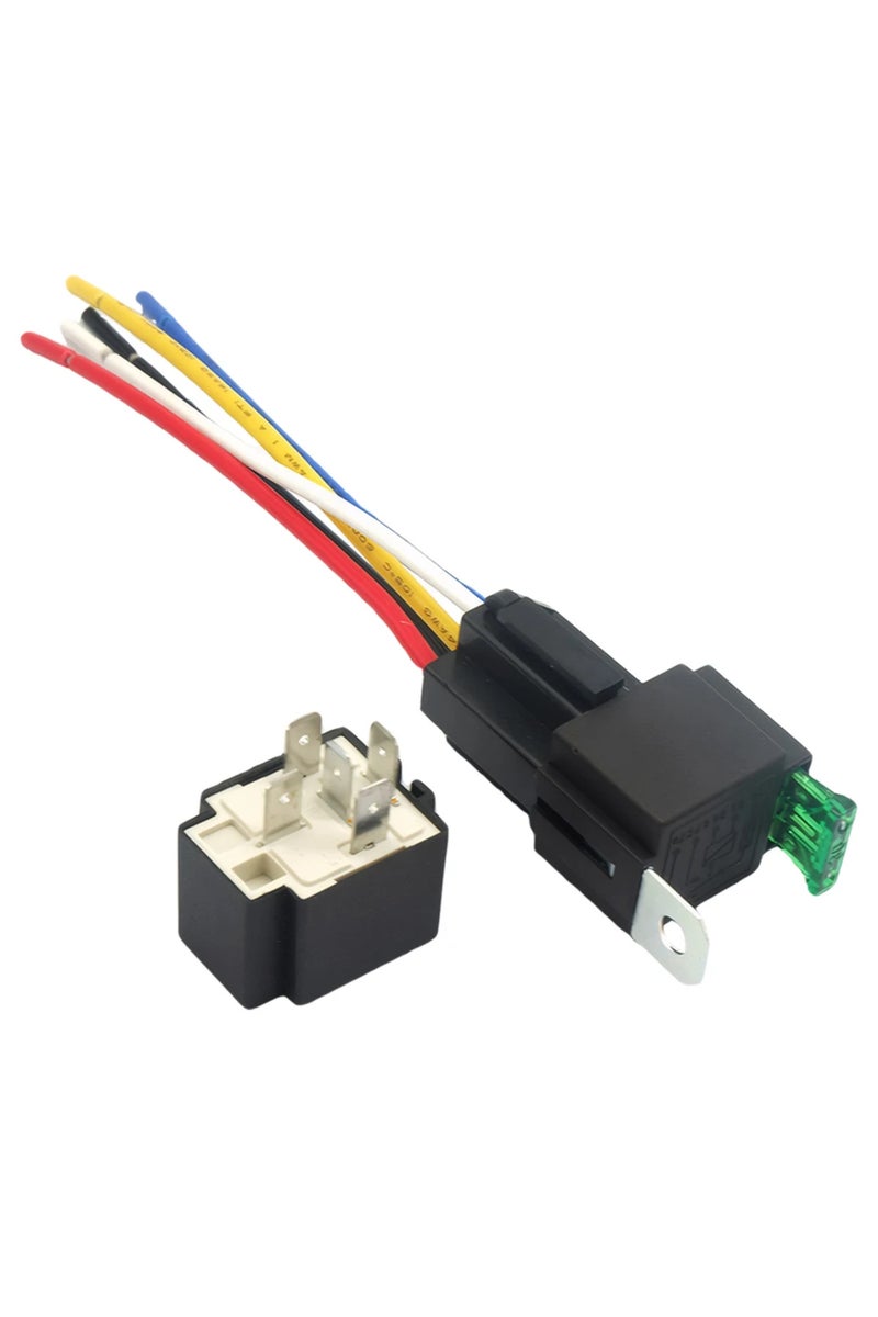 إيروريكس مرحل سيارة ذو 5 أطراف 12 فولت تيار مستمر، طرف نحاسي 4 أطراف، طرف نحاسي 5 أطراف مع مقبس حامل، مرحل تشغيل/إيقاف لمحرك السيارة مزود بفيوز