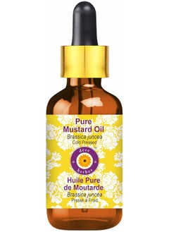 erorex Pure Mustard Oil Brassica Juncea With Glass Dropper 100 Percent Natural Therapeutic Grade Cold Pressed 30Ml 1 Oz  - Image 1
