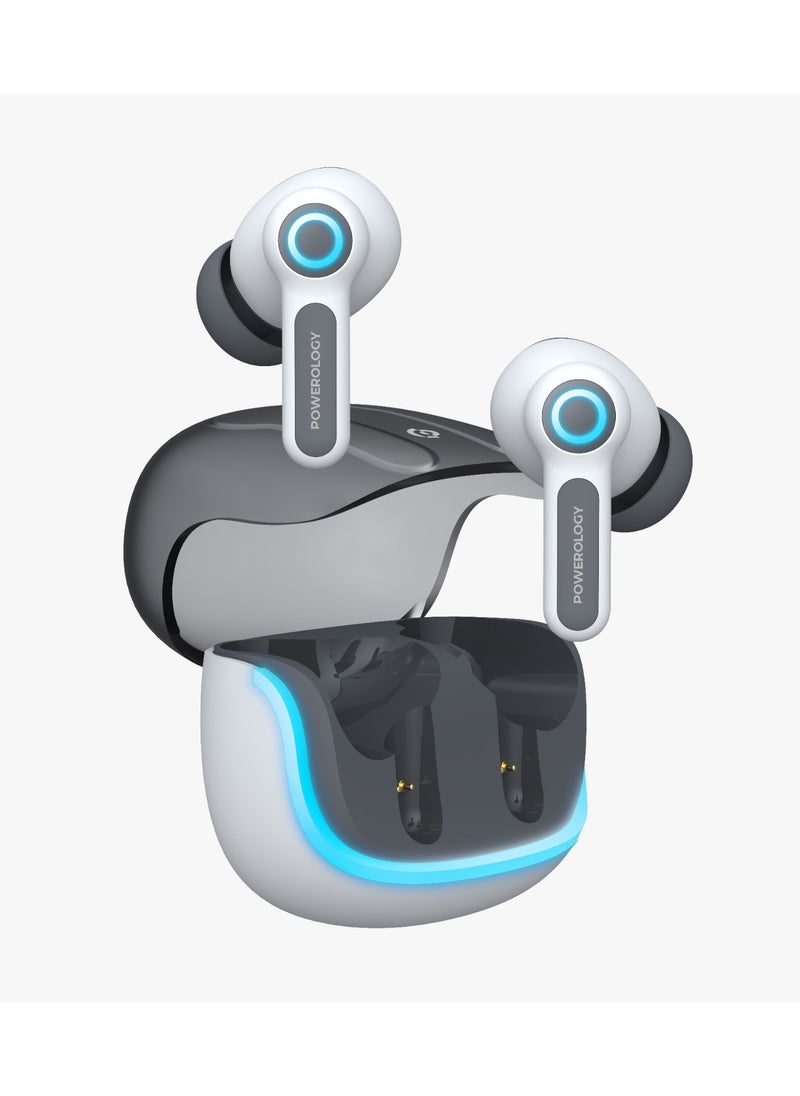 Quad Microphone ENC True-Wireless Earphone/ Fast Wireless Recharge/ 10M Distance/ 6H Working Time / Smart Touch Control - White