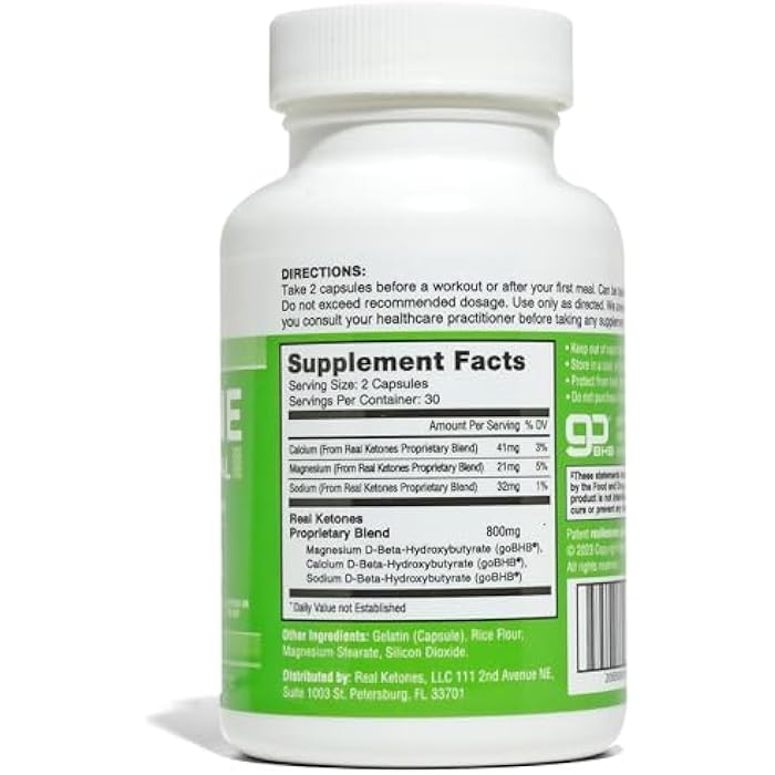 Real Ketones كبسولات كيتو BHB الأملاح - كبسولات BHB بالصوديوم والكالسيوم والمغنيسيوم مع إلكتروليتات goBHB بيتا هيدروكسي بيوتيرات - مكمل كيتونات خارجية لزيادة الطاقة والتركيز والدخول السريع في الكيتوزيس - Image 2