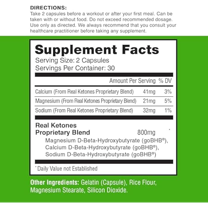 Real Ketones كبسولات كيتو BHB الأملاح - كبسولات BHB بالصوديوم والكالسيوم والمغنيسيوم مع إلكتروليتات goBHB بيتا هيدروكسي بيوتيرات - مكمل كيتونات خارجية لزيادة الطاقة والتركيز والدخول السريع في الكيتوزيس - Image 5
