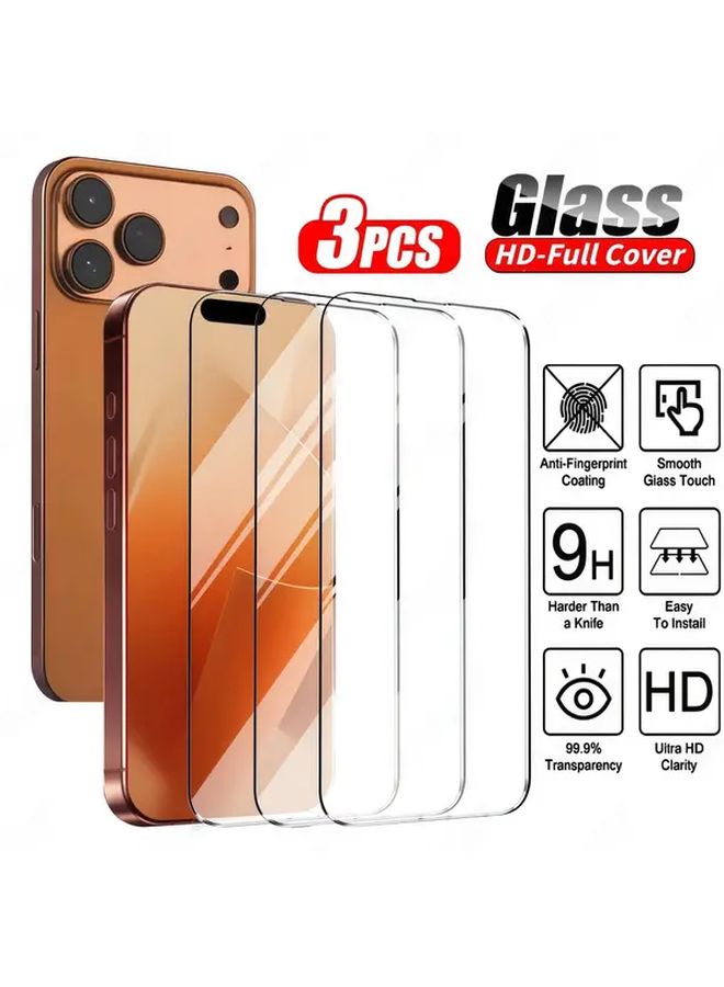 3pcs HD Tempered Glass Screen Protector For iPhone 12 Pro Max 9H Hardness Anti Scratch - Image 1