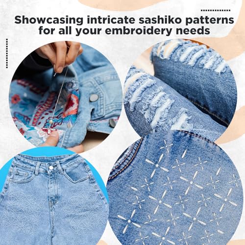 Affrolling 30 Pcs Plastic Sashiko Stencil 4.7 x 4.7 Inch Geometric Sashiko Pattern Template Drawing Line Quilting Stencil Embroidery Pattern Stabilizers for Sewing Hand Quilting and Embroidery - Image 5