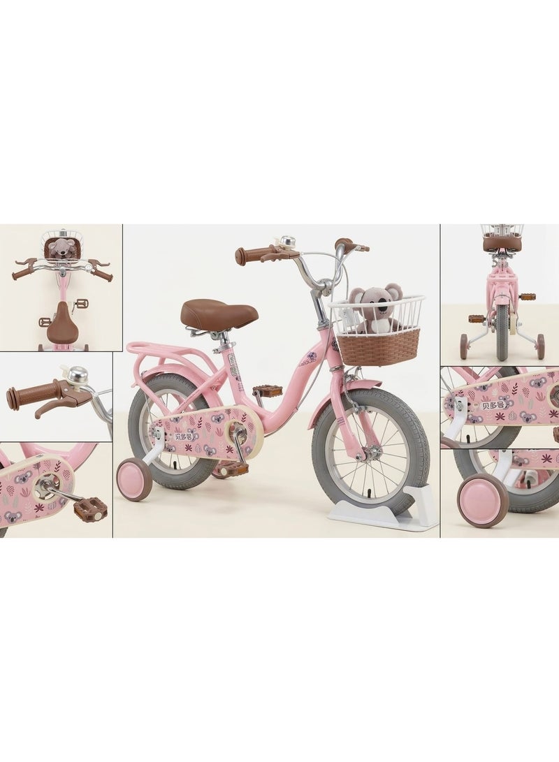 Drift King 12 inch Girls Bike with Basket for 3-12 Years Old Kids, Bicycle with Training Wheels, Basket, Adjustable Seat & Handlebar, Hand & Coaster Brakes, Bell for Girl Boy - Image 2