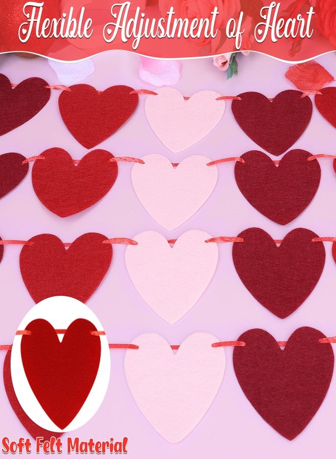 ٦ قطع من زينة عيد الحب، ٦٠ قلبًا لتزيين حفلات عيد الحب، لافتة عيد الحب من اللباد، لافتة عيد الحب باللون الوردي والأحمر والعنابي، زينة قلوب قابلة للتعديل من اللباد لحفلات الزفاف وأعياد الميلاد والذكرى السنوية - Image 3