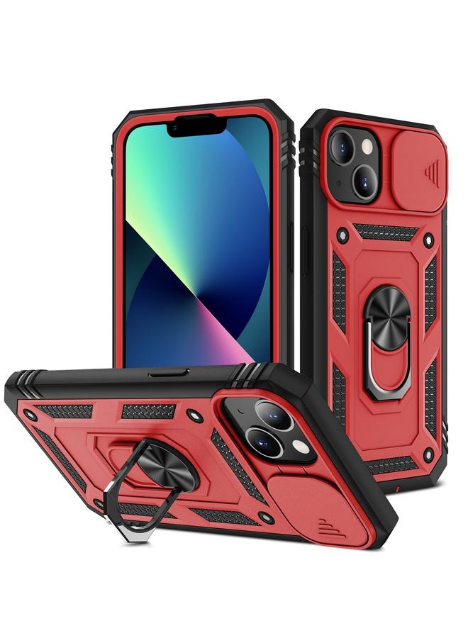 S-TOP Case For iPhone 13 mini Sliding Camera Cover Design TPU + PC Protective Case with 360 Degree Rotating Holder & Card Slot - Image 1