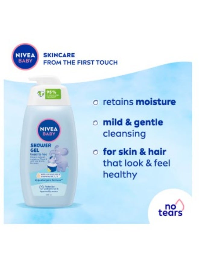 نيفيا شامبو وجل استحمام نيفيا للأطفال من الرأس إلى القدمين 500 مل – تركيبة لطيفة بدون دموع للبشرة الحساسة - Image 4