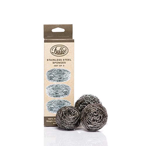 Fuller Brush Stainless Steel Scrubbing Sponges – Heavy Duty Kitchen Scour Sponges for Dishes, Pots & Pans – 1-Pack - Image 1
