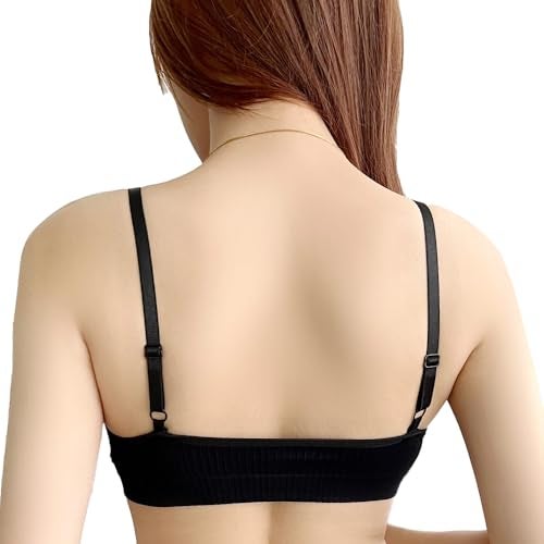 Luella Women's Cute T-Shirt Bra, Padded Comfort for Your Everday Bra | Wirefree | Lightly Padded | Low Impact | Spaghetti Straps | Adjustable Bra Straps | Black - Image 4