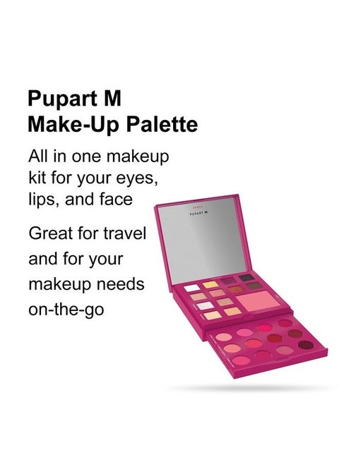 PUPA Milano Pupart M Make-Up Palette- Silky Concealers And Blush- Compact Eyeshadows- Shiny Gloss, Matte Lip Creams- Makeup For Eyes, Lips, Face- Create Different Looks- 002 Stay Strong- 0.7 Oz