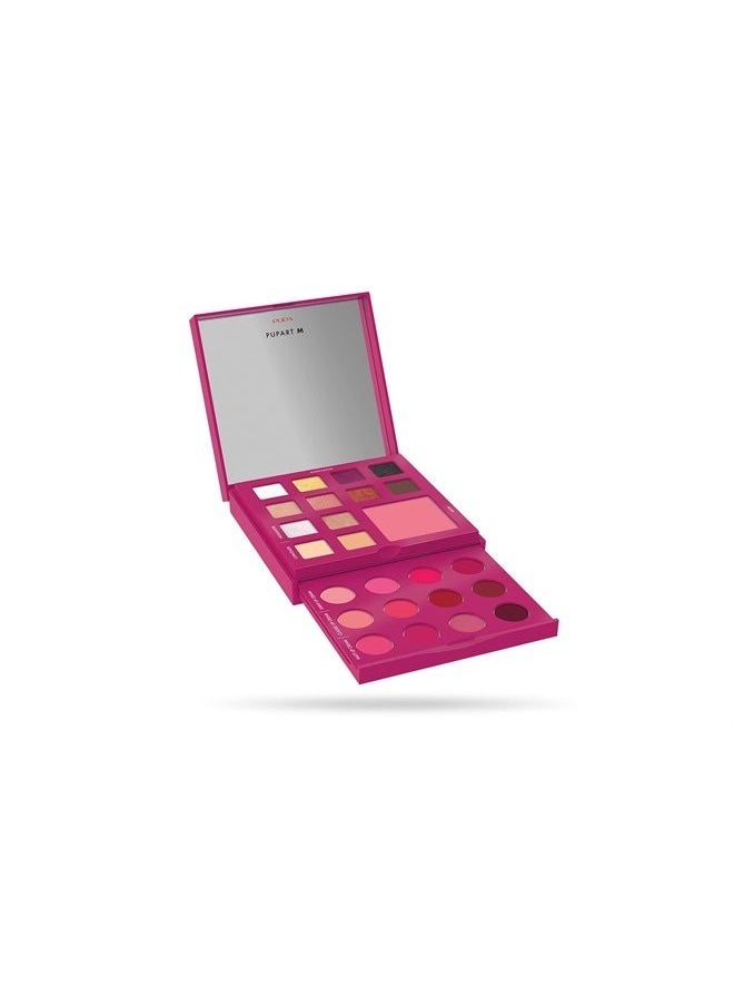 PUPA - PUPA Milano Pupart M Make-Up Palette- Silky Concealers And Blush- Compact Eyeshadows- Shiny Gloss, Matte Lip Creams- Makeup For Eyes, Lips, Face- Create Different Looks- 002 Stay Strong- 0.7 Oz - Image 1