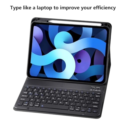 Waiktyne Keyboard Case for iPad A16 2025 11th Generation/ iPad 10th Gen 10.9'' 2022 Case with Keyboard, Smart Folio Cover with Pencil Holder, Slim Rechargeable Magnetic Bluetooth keyboard Detachable (Black) - Image 5
