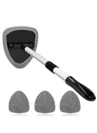 Car Windshield Cleaning Brush, Microfiber Window Cleaner with 4 Reusable and Washable Pads Extendable Handle Auto Inside Glass Wiper Kit, Gray - pzsku/ZDC9E561C8EC83D632B52Z/45/_/1683702501/37290b3e-e42a-4450-a57a-493c437cbd34