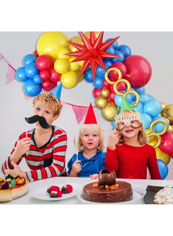 Sowide Balloon Arch Kit, Red Blue Yellow Balloons Garland Kit with Explosion Star Foil Balloons for Cartoon Hedgehog Carnival Circus Theme Birthday Party Baby Shower Decorations - Image 5