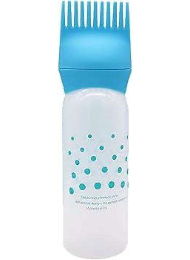 زجاجة تطبيق مشط الجذور - زجاجة تطبيق سعة 6 أونصات لصبغة الشعر وزيت الشعر مع مقياس متدرج - للاستخدام في الصالون والمنزل (قطعة واحدة) بألوان متنوعة HCDB1 - Image 2