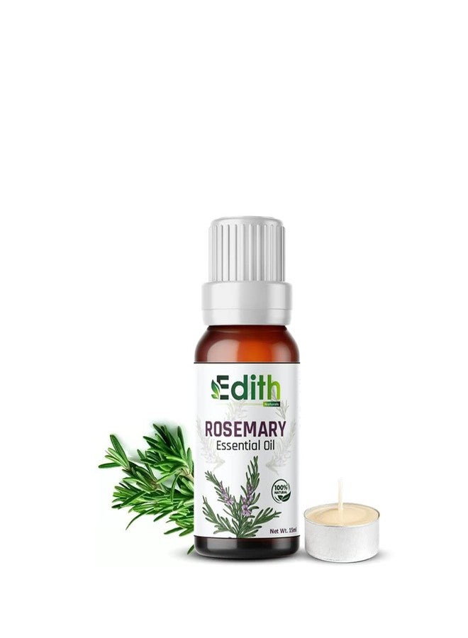 EDITH زيت إكليل الجبل العطري لنمو الشعر، والتحكم في تساقطه، وتغذيته، والعناية بالبشرة | مُختَبَر سريريًا ومعتمد من Ecocert كمنتج عضوي 100% نقي، طبيعي، غير مُخفَّف | 15 مل - Image 1